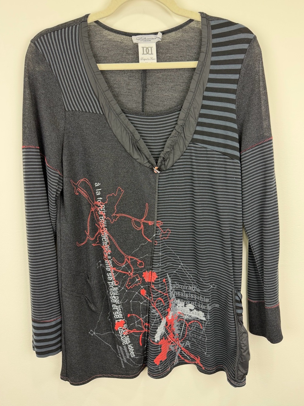 Dzhavael Couture Y2K Avant Garde Art Tunic Top Large